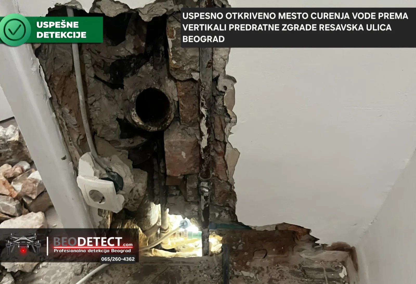 Uspesna detekcija curenja vode - Beograd Resavska - Otkriveno curenje na spoju prema&hellip;