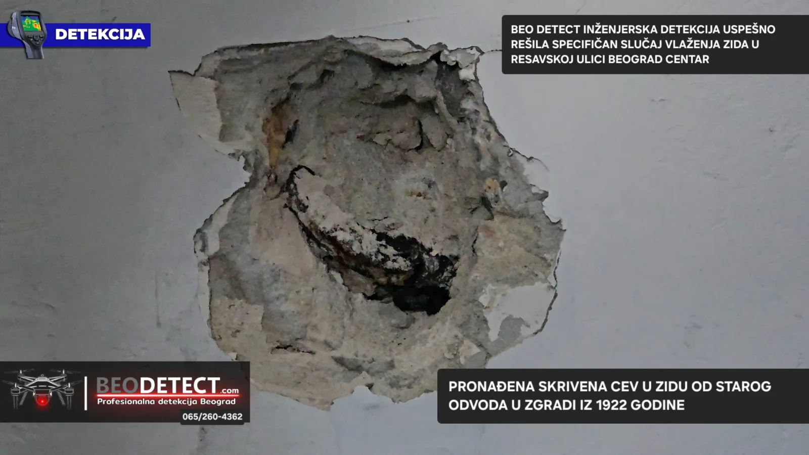 Pronađen uzrok prisustva instalacije iz predratnog perioda u delu kuhinje stana iznad na kome se najviše vidi prisustvo vlage - Savski Venac, Beograd