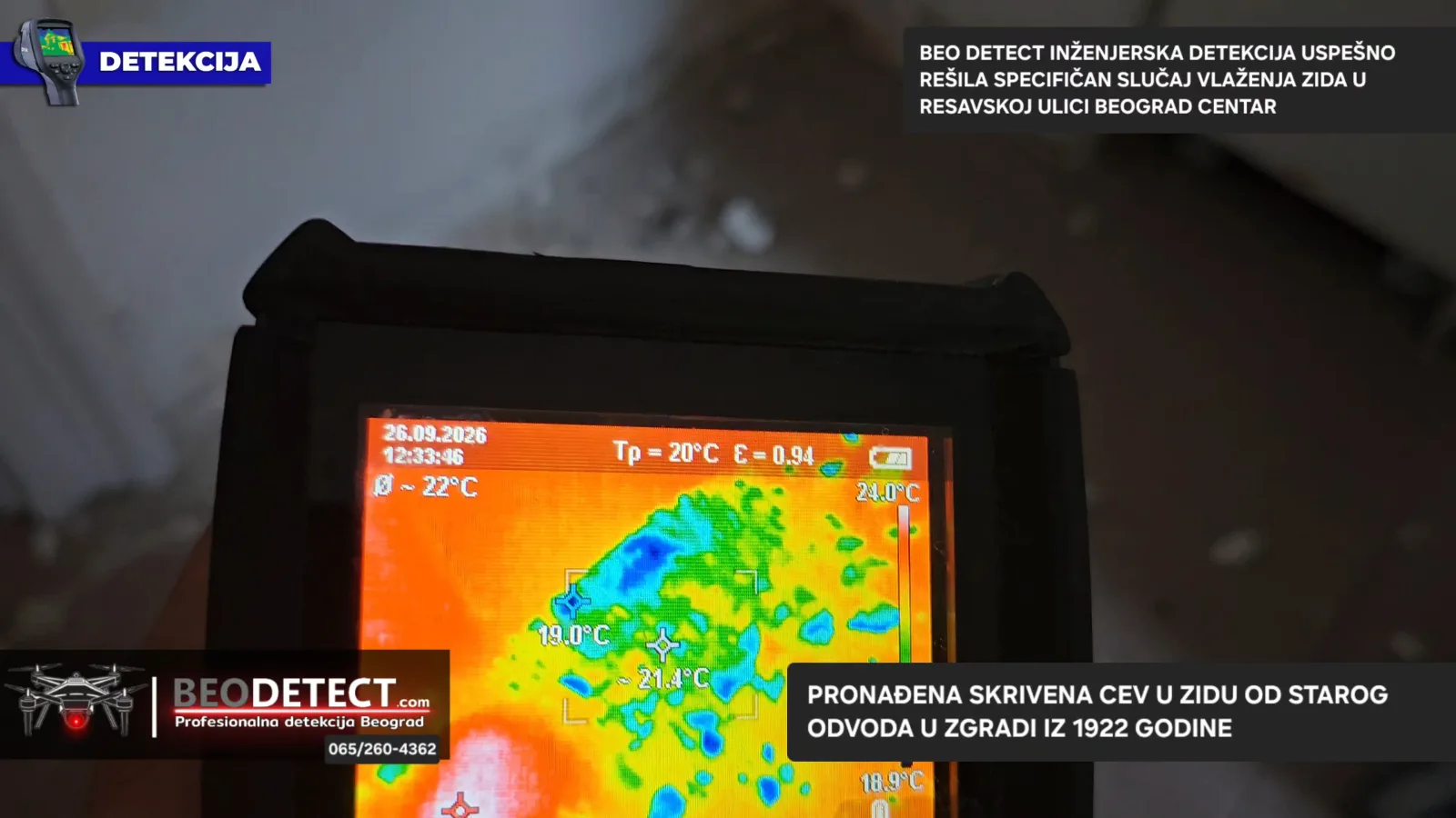 Termovizijski snimak je potvrdio na kraju vlagu u zidu u stanu iznad - Savski Venac, Beograd