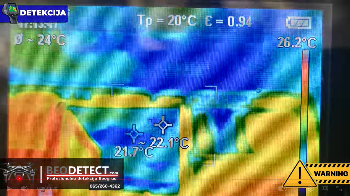 otkrivanje curenja vode bez lupanja stan beograd novi beograd zemun dorcol vracar savski venac termovizija endoskopsko snimanje beodetect